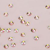 Light Yellow AB Glass Flat Back Glue-On Rhinestones 16 Cut Facets WholesaleRhinestone